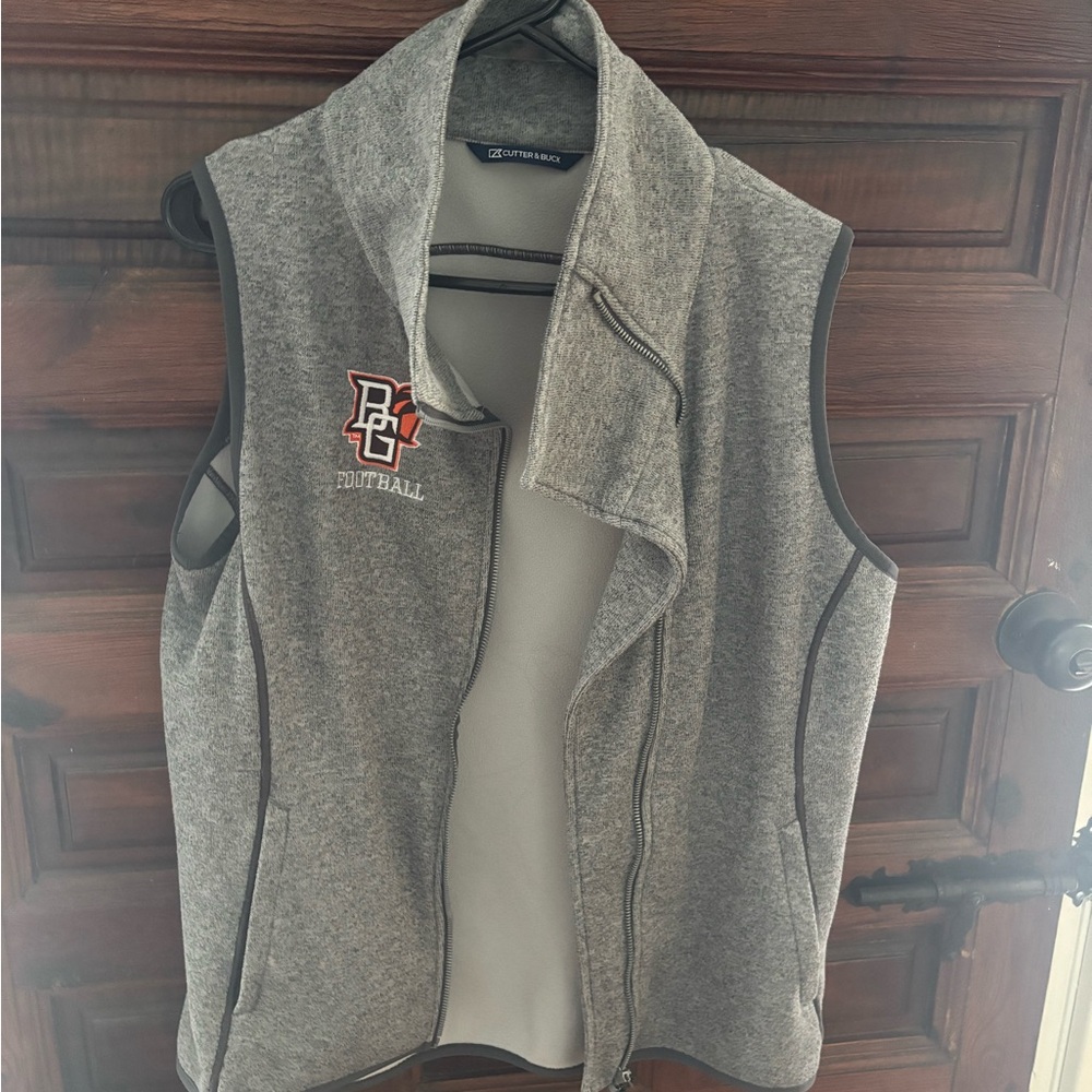 Cutter & Buck Heather Gray Vest-BGSU football